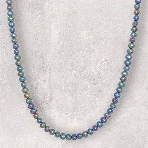 NOV9M®️ 7mm Cultured Peacock Freshwater Pearl Men’s Endless Necklace 24”